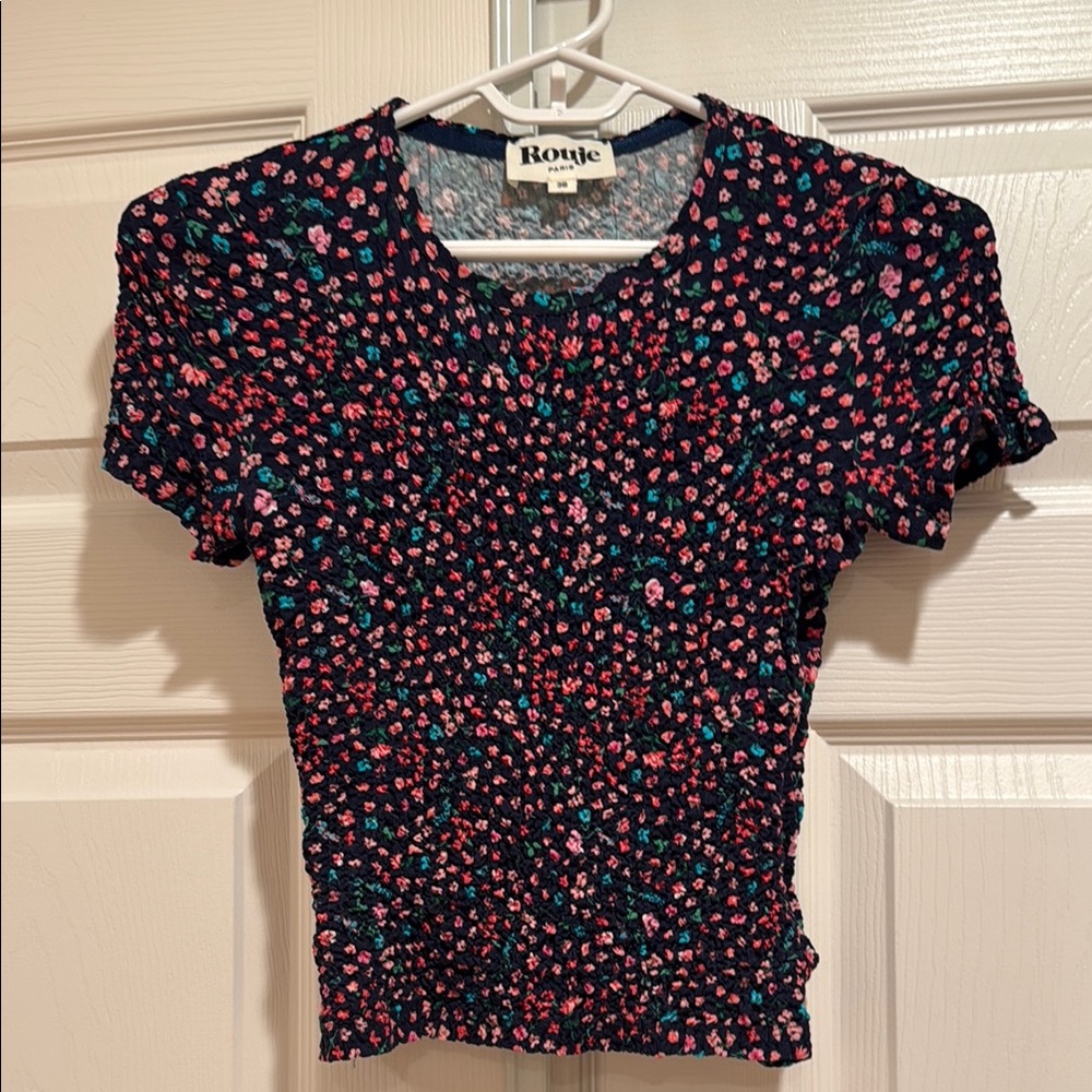 Rouje Women's Floral Top - Black and Pink